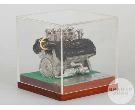 A 1977 presentation model of a Ford Cosworth Formula 1 engine by Keith Duckworth, with presentation plaque and numbered DFV02