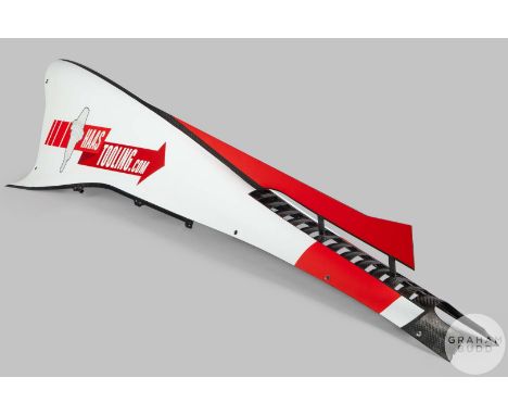 An official Haas F1 2022 engine cover with HaasTooling.com decal, the underside with stencil number 293 and with HF122D25167 