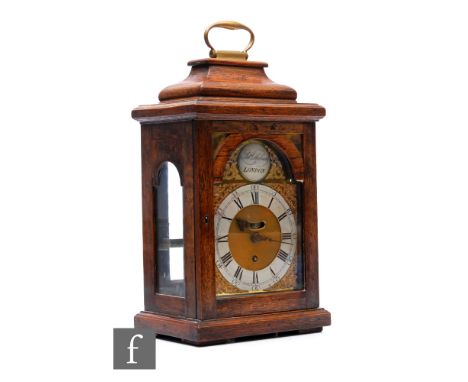 An early 19th Century bracket clock by Art Dobson London, single fusee movement with bob pendulum, arch brass dial with silve