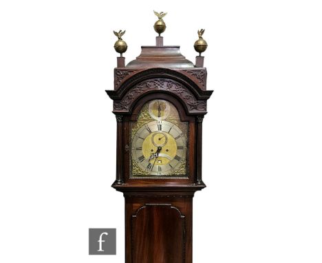 An 18th century mahogany longcase clock by John Harding Abingdon, eight day striking movement with strike/silent dial, second