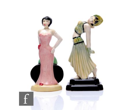 A Kevin Francis Collector's Guild miniature figurine, modelled as a lady in pink evening dress, dated to reverse 1999, height