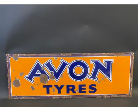 An Avon Tyres rectangular enamel sign, 41 x 15".