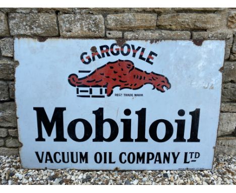 A Gargoyle Mobiloil rectangular enamel sign by Imperial, 45 x 30".