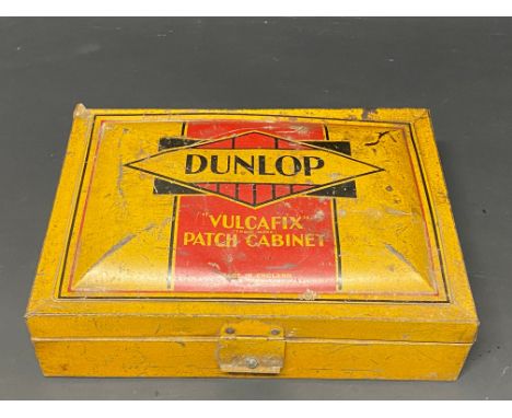 A large Dunlop 'Vulcafix' Patch Cabinet rectangular tin.