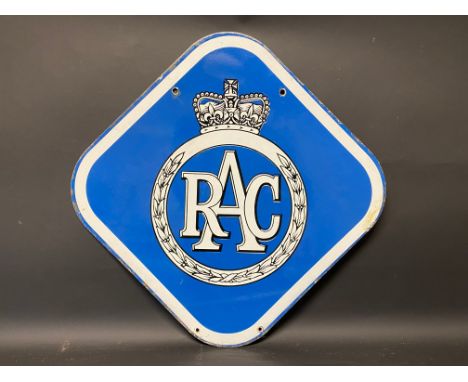 An RAC lozenge shaped double sided enamel sign, 22 x 22".