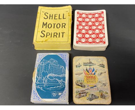 An early pack of Shell playing cards, a pack of Shell and BP playing cards, appears still sealed plus a very early single She