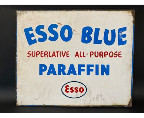 An Esso Blue Superlative All-Purpose Paraffin double sided enamel sign with hanging flange, 22 x 18".