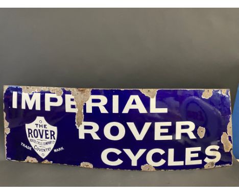 An Imperial Rover Cycles rectangular enamel sign, by Patent Enamel, dated January 1899, excellent gloss, 48 x 16".