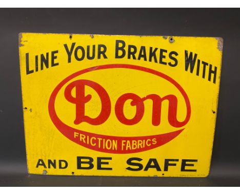 A rare Don Friction Fabrics enamel sign by Wildman &amp; Meguyer Ltd, 24 x 18".