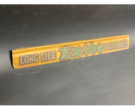 An unusual Exide Long Life Batteries shelf strip.