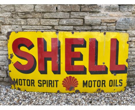 A large Shell Motor Spirit and Motor Oils rectangular enamel sign, 72 x 36".