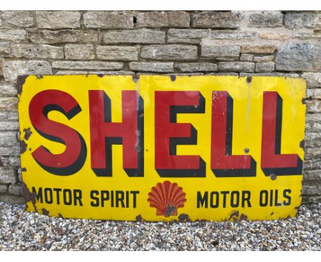 A large Shell Motor Spirit and Motor Oils rectangular enamel sign, 72 x 36".