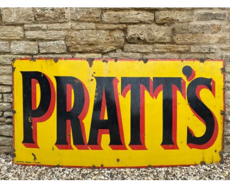 A large Pratt's enamel sign by Imperial Enamel Co. dated January 1923, 72 x 36".