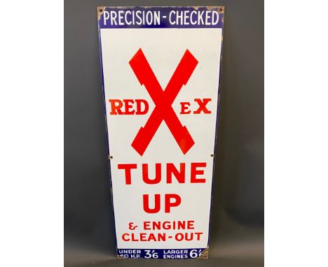 A Redex Tune Up enamel sign, with excellent gloss, 12 3/4 x 33".