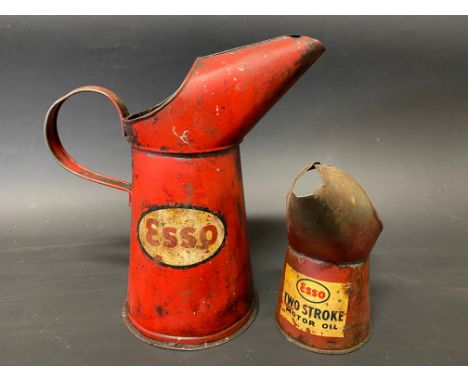 An Esso quart measure, tall version plus an Esso Two-Stroke half pint measure.