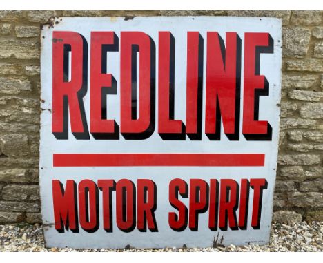 A large Redline Motor Spirit rectangular enamel sign by Bruton of Palmers Green, 48 x 48".