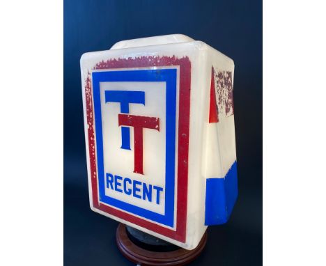 A Regent TT glass petrol pump globe by Hailware.