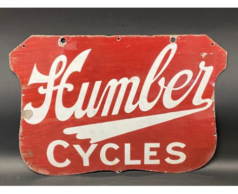 A Humber Cycles enamel sign by Wildman &amp; Meguyer, 24 x 18".
