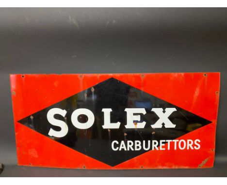 A Solex Carburettors rectangular enamel sign, 42 x 20".