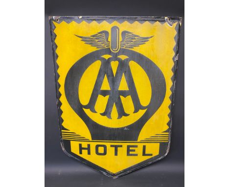 An AA Hotel enamel sign by Franco, 22 x 30 3/4".