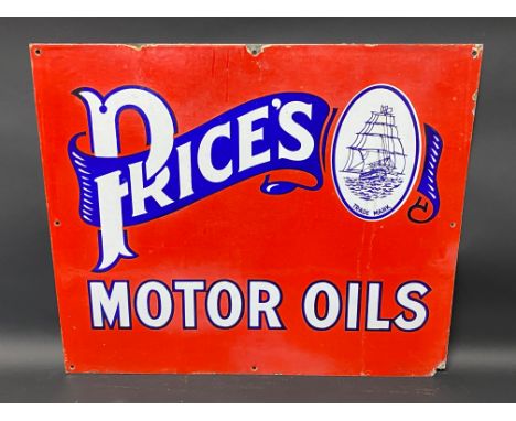 A Price's Motor Oils rectangular enamel sign by Bruton of Palmers Green, 25 x 21".