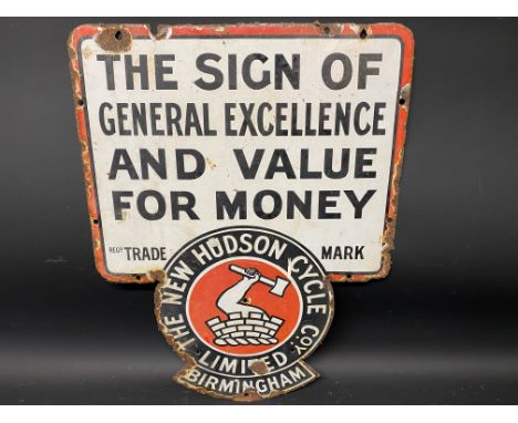 A New Hudson Cycle Co.y. Limited enamel sign by Patent Enamel, 16 x 22".