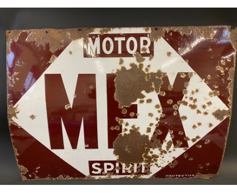 A MEX Motor Spirit rectangular enamel sign by Protector, 40 x 30".