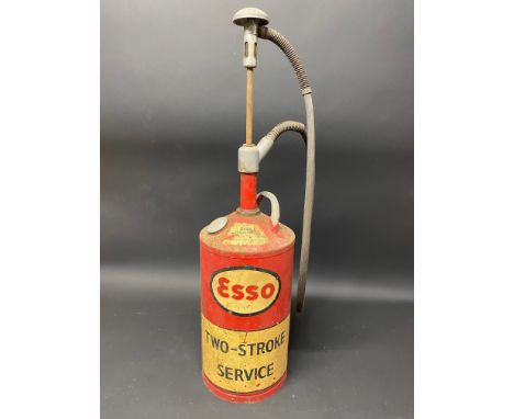 An Esso Two-Stroke Service garage forecourt dispenser, with good decal.