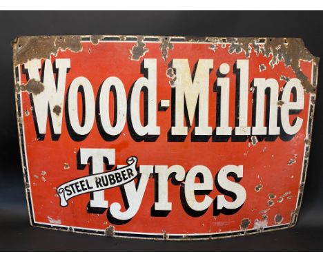 A Wood-Milne Tyres rectangular enamel sign, 36 x 24".