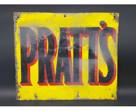 A Pratt's rectangular double sided enamel sign, lacking hanging flange, 21 x 18".