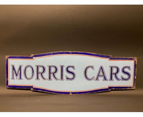 An early Morris Cars two tone blue enamel sign, in excellent condition, 37 x 12".