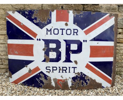 A large BP Motor Spirit Union Jack enamel sign, 72 x 48".