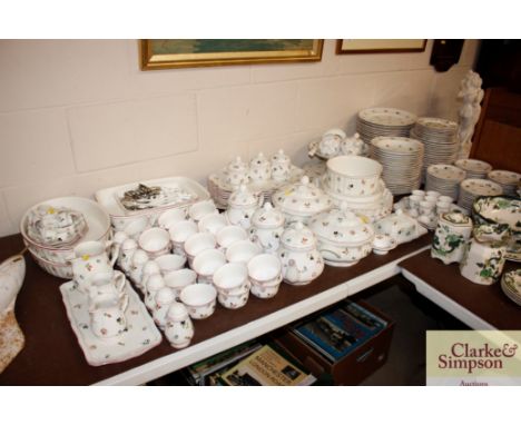 An extensive Villeroy &amp; Boch "Petite Fleur" dinner service comprising various size plates, soup and dessert bowls, cups a