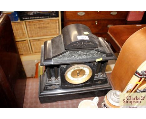 A 19th Century slate mantel clock 