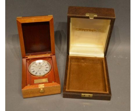 A Certina Copy of a Marine Chronometer within wooden case and outer case 