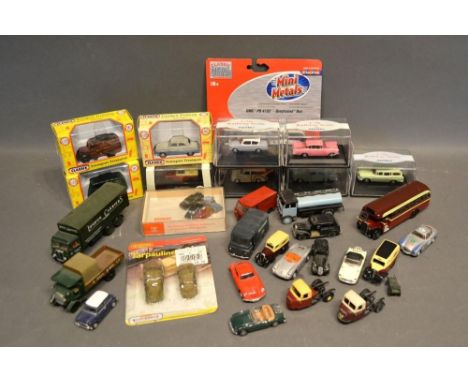 A Small Collection of Oxford 1/76th Scale Model Cars, together with a collection of other similar sized model cars and vehicl