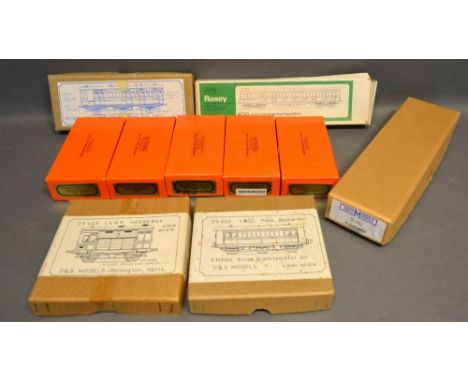 A Collection of Five Precision Scale Co Inc Rolling Stock Kits with boxes, together with a collection of other boxed kits by 