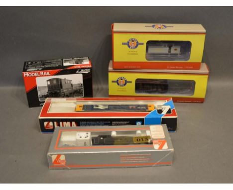 A Rapido LNER J70 OO Gauge Scale Locomotive, together with two Oxford Rail locomotives and two Lima locomotives within boxes 