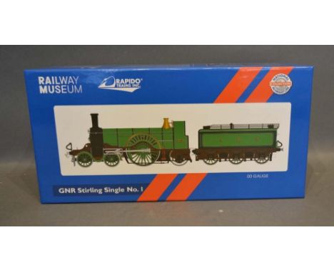 A Rapido Trains Railway Museum GNR Stirling Single No1 Locomotive within original box, OO gauge scale 