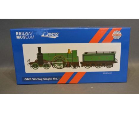 A Rapido Trains Railway Museum GNR Stirling Single No1 Locomotive within original box, OO gauge scale 