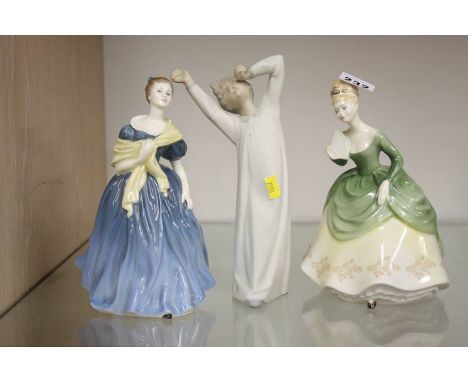 Two Royal Doulton figures and Nao figure