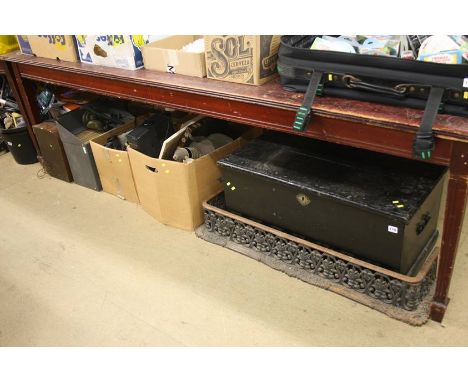 2 boxes assorted, a trunk, fender etc.