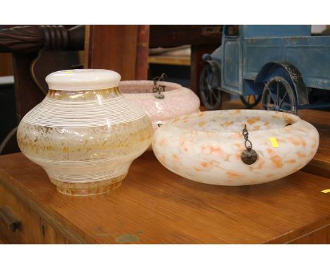 3 Glass light shades