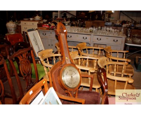 A large late 19th Century oak cased barometer by Pillischer Bond Street AF