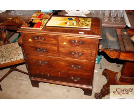 A 19th Century mahogany chest converted to a commode