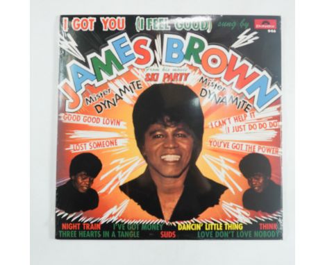 This sealed vinyl LP of I Got You (I Feel Good) by James Brown, released under the Polydor label (946), features the iconic t