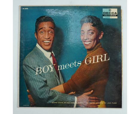 A vintage Decca Records album featuring Sammy Davis Jr. and Carmen McRae in their musical collaboration, Boy Meets Girl. The 