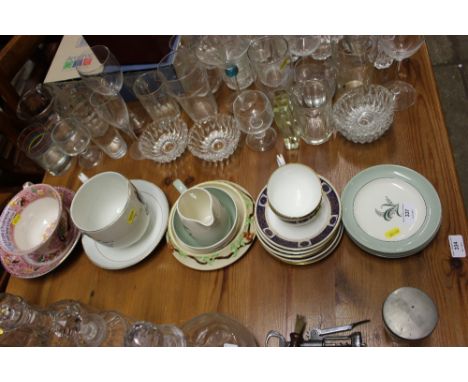 Two large teacups and saucers; various other teaware etc. 