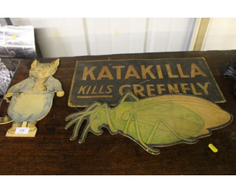Two vintage cardboard cut-outs
