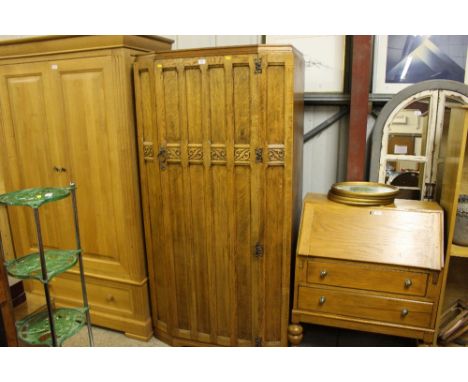 A light oak single door wardrobe 